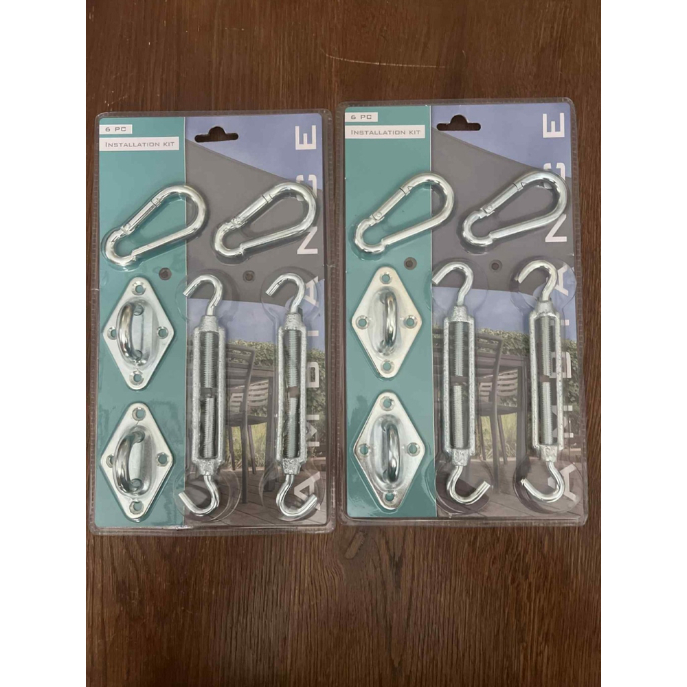 12 Pc Canvas Sail Sunshade Installation Hardware Kit X2 Shade Cover New NIP